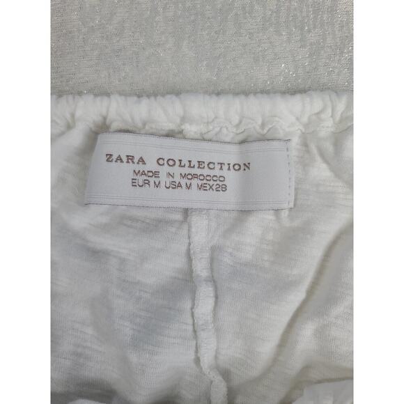 Zara Collection women's crochet satin trim sundress white Size Med beachy Boho - Picture 7 of 10